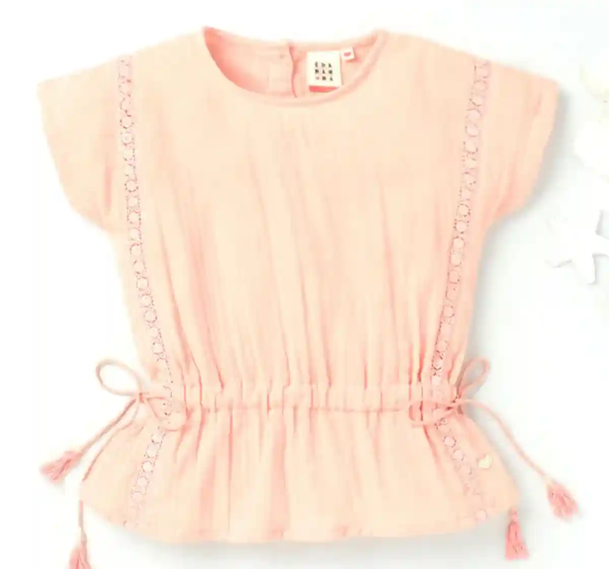 Peplum Dobby Top With Tape