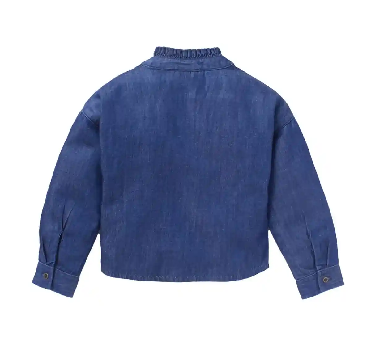 Denim Top With Floral Embroidery