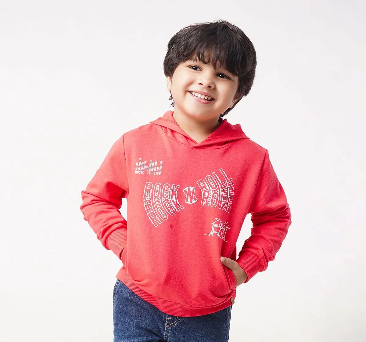 Boys Rock N Roll Printed Hoodie