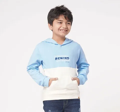 Boys Color-Block Hoodie With Chest Print