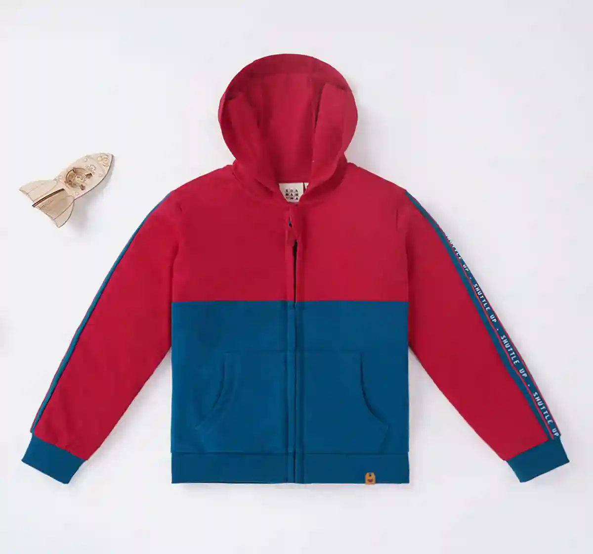 Boys Color Block Hooded Jacket