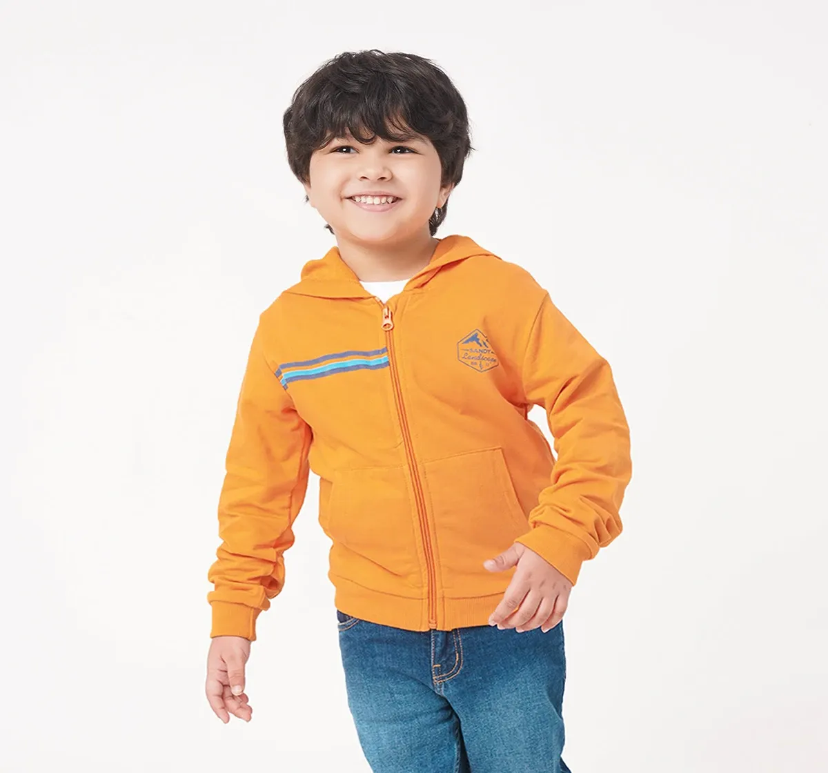 Boys Zipper Hooded Knit Jacket