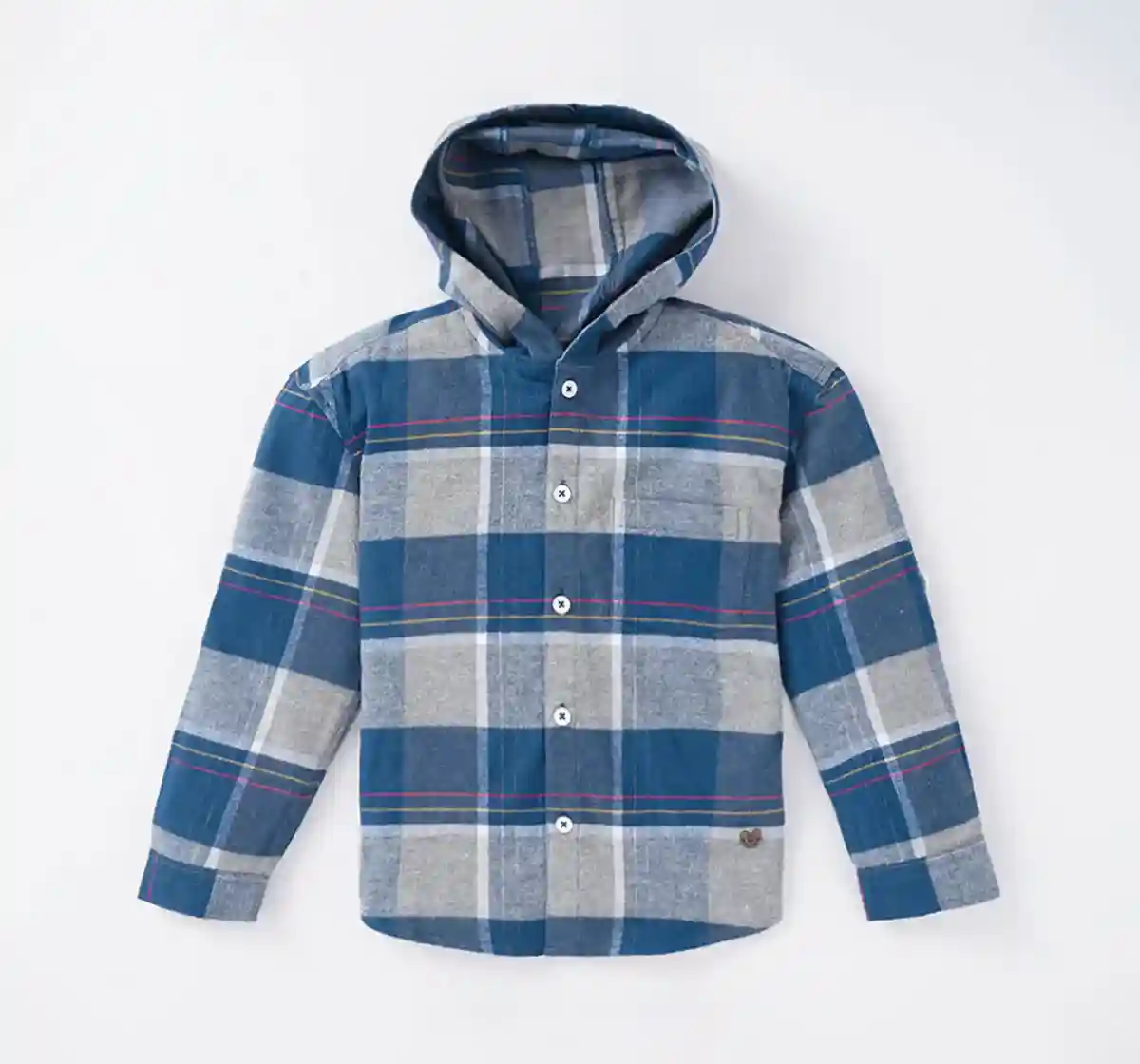 Boys Plaid Hooded Shirt