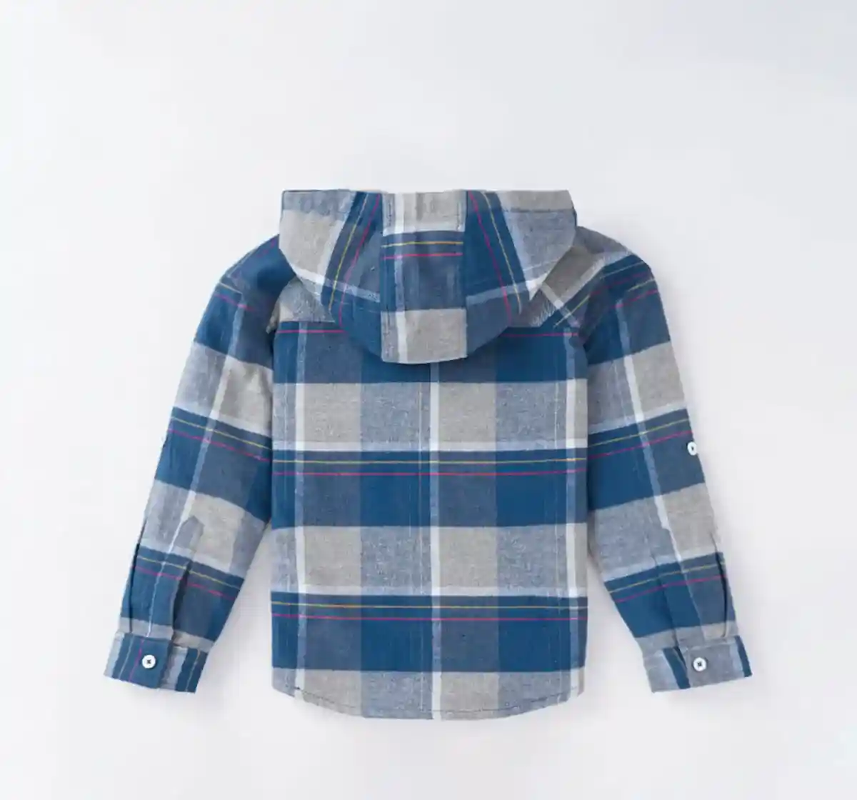 Boys Plaid Hooded Shirt