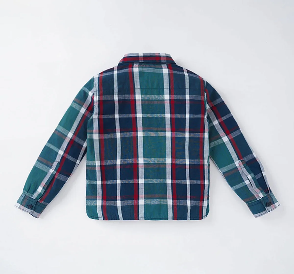 Boys Plaid Hooded Shirt