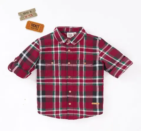 Boys Checks Printed Shirt