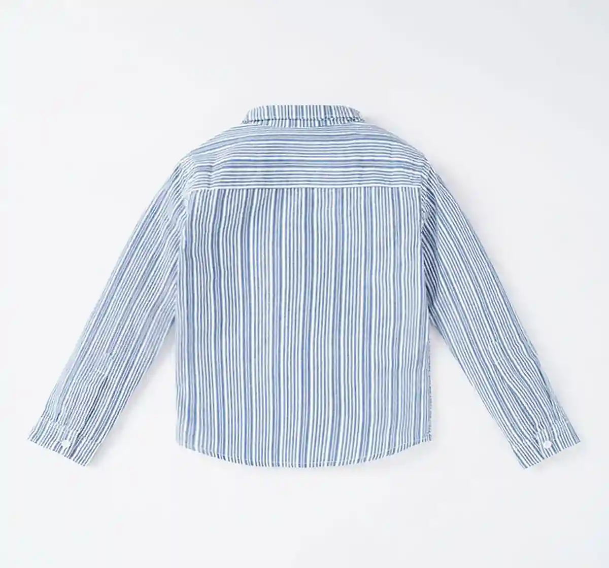 Boys Full Sleeves Y/D Seer Sucker Stripe Shirt With Embroidery At Pocket