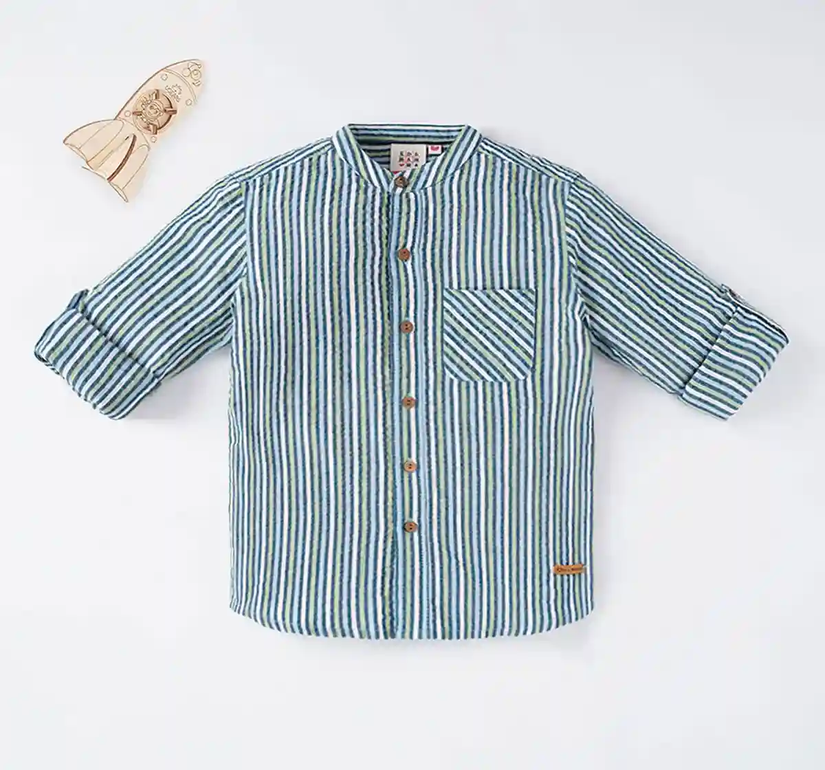 Boys Seer Sucker Strips Shirt