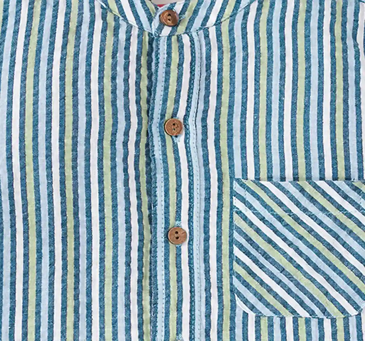 Boys Seer Sucker Strips Shirt