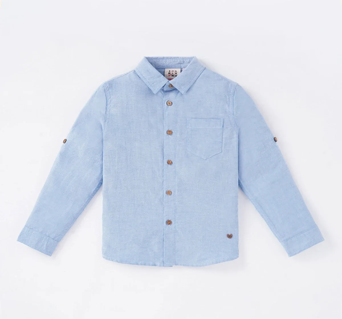 Boys Full Sleeves Solid Collar Shirt