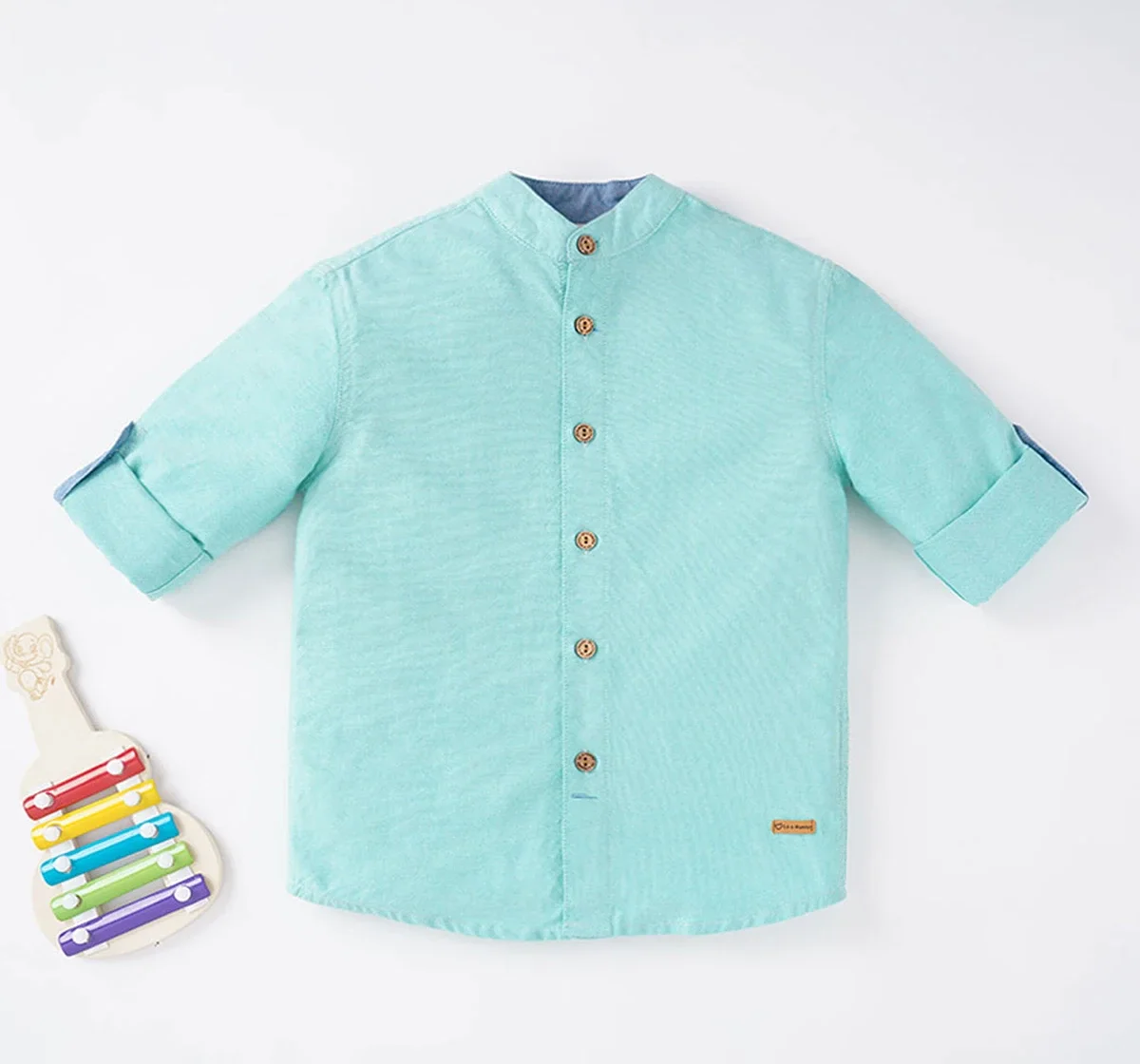 Boys Solid Collar Shirt