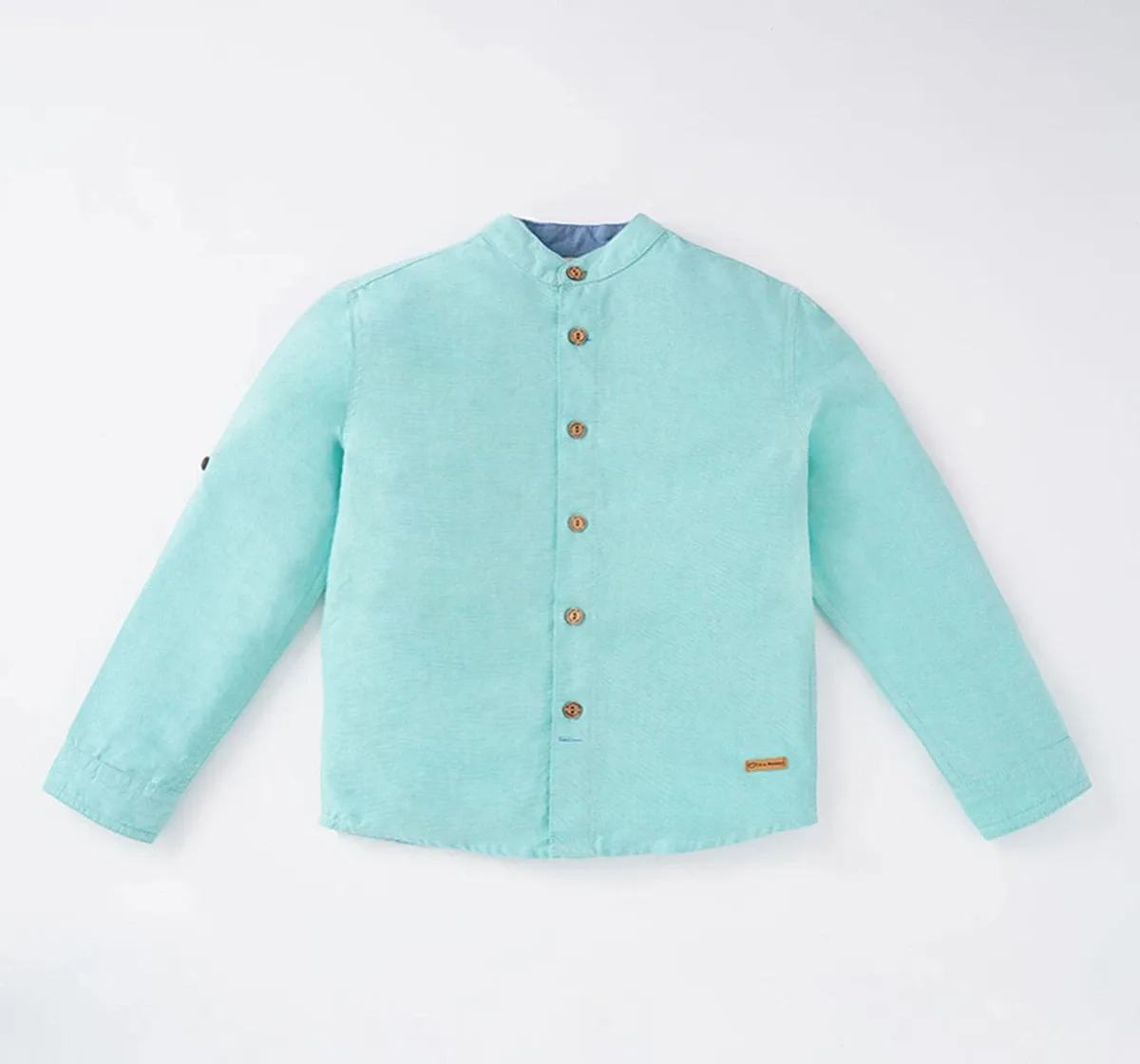 Boys Solid Collar Shirt