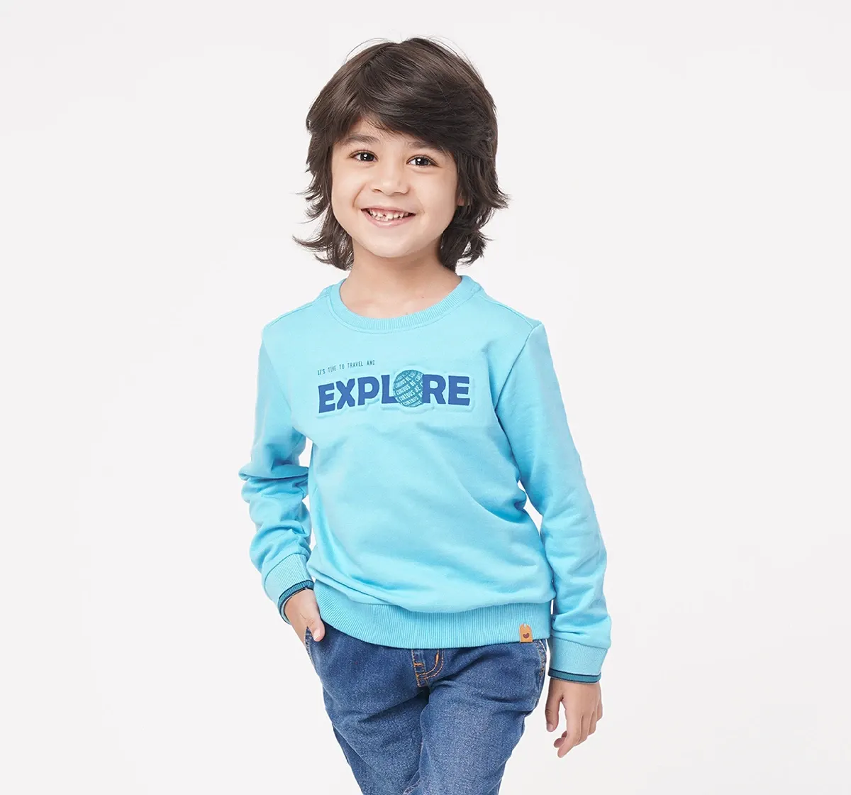 Boys Crew Neck Printed Sweatshirt