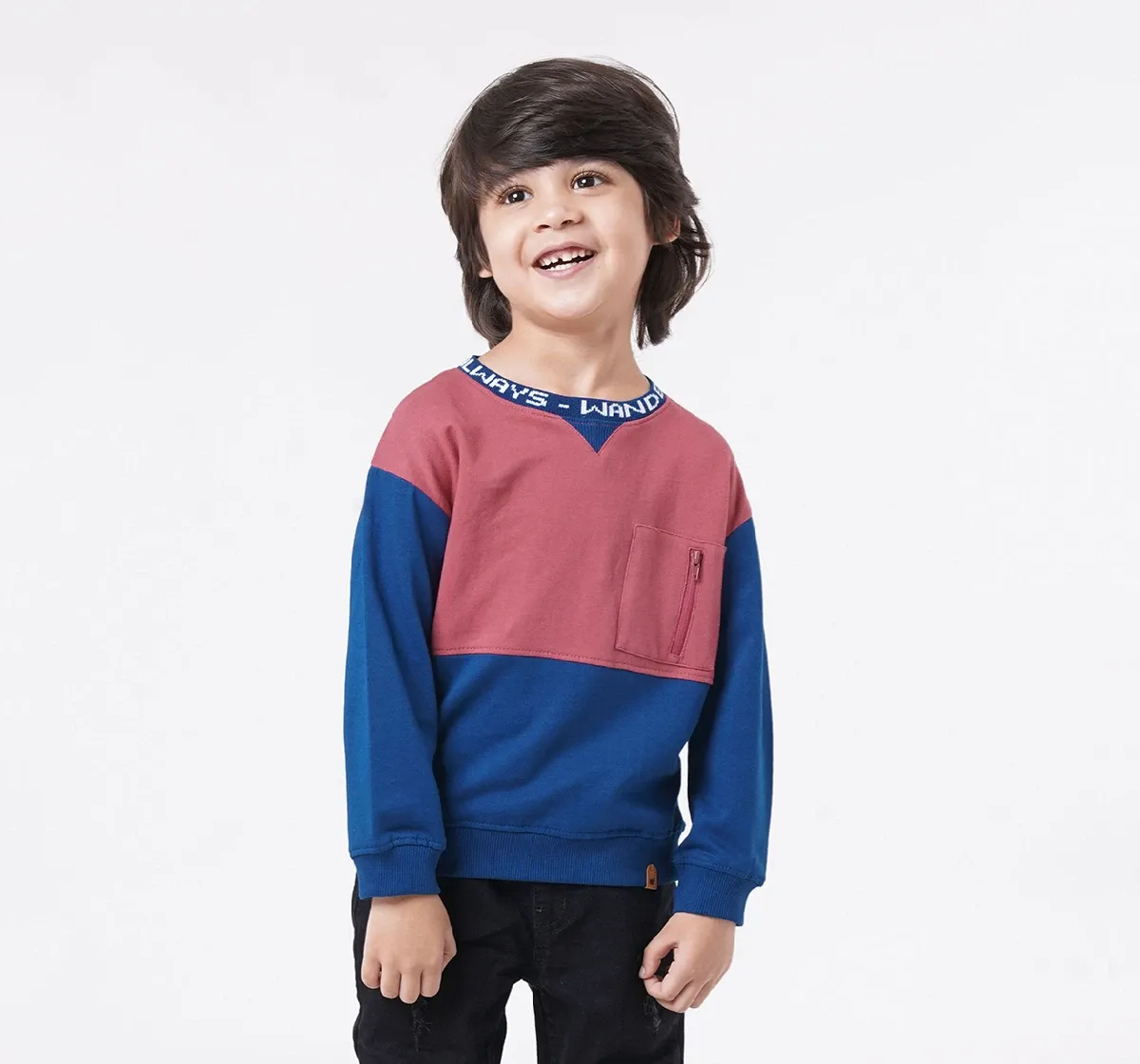 Boys Color Block Sweatshirt