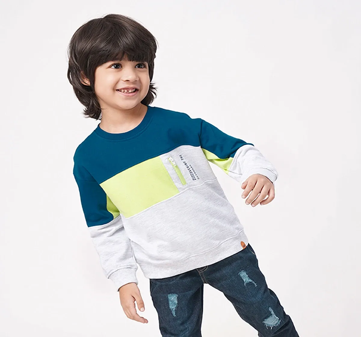 Boys Color Block Sweatshirt