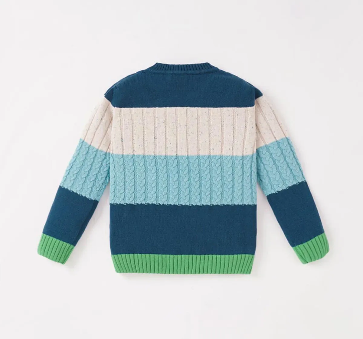 Boys Crew Neck Color Block Sweater