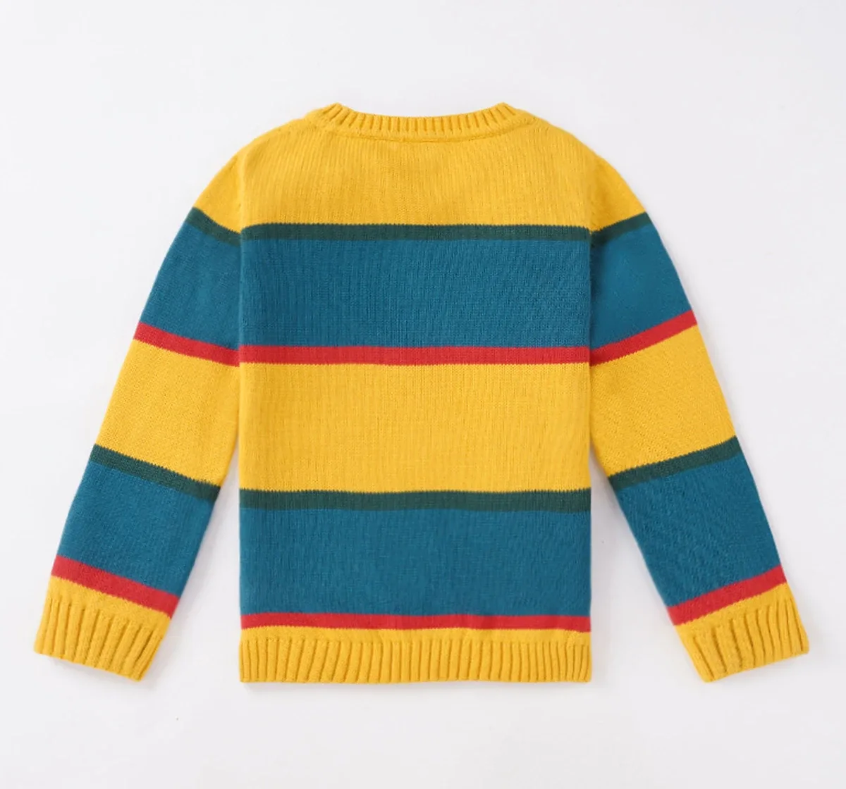 Boys Color Block Striped Sweater