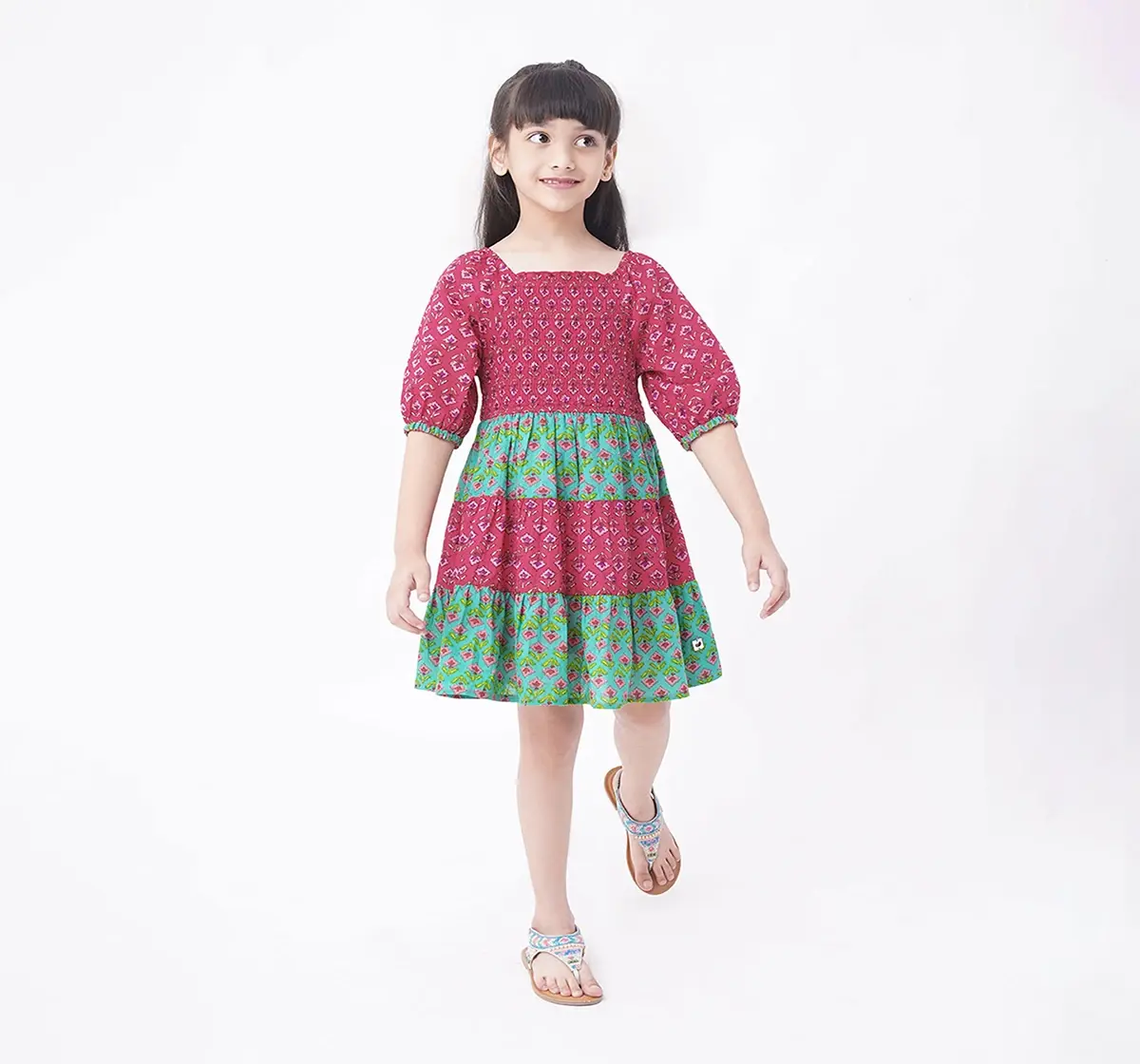 Girls Floral Printed Dress