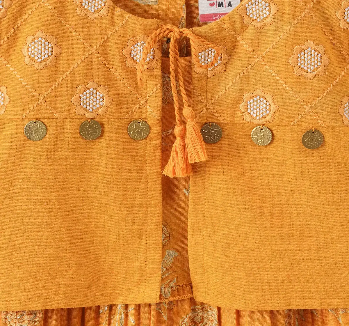 Girls Foil Printed Dress