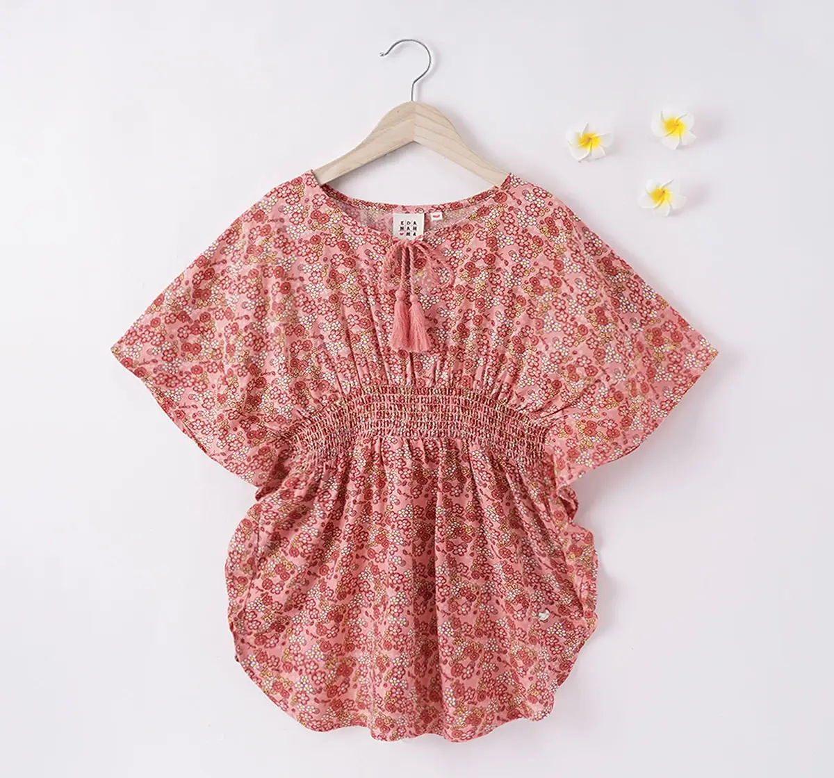 Girls Floral Print Kimono Dress
