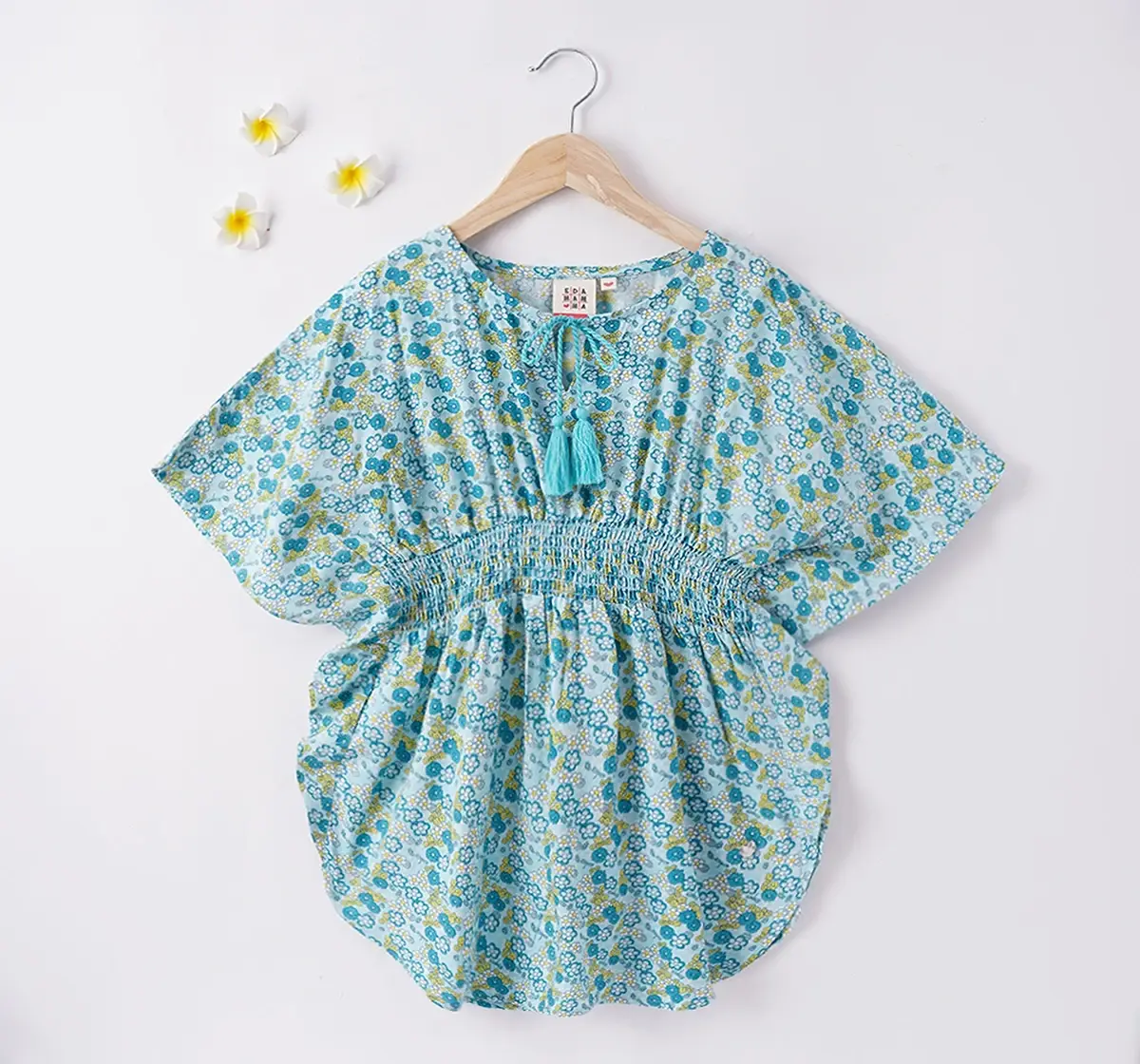 Girls Floral Print Kimono Dress