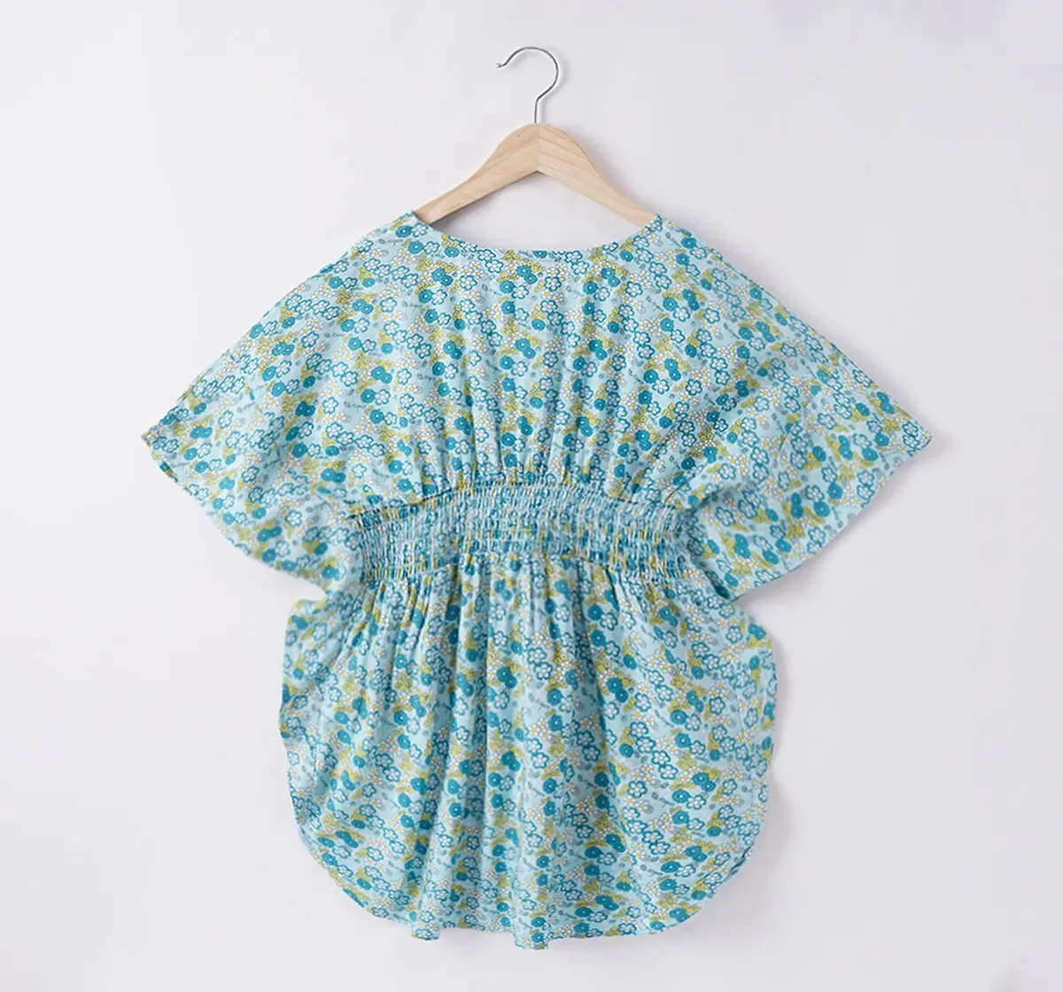 Girls Floral Print Kimono Dress