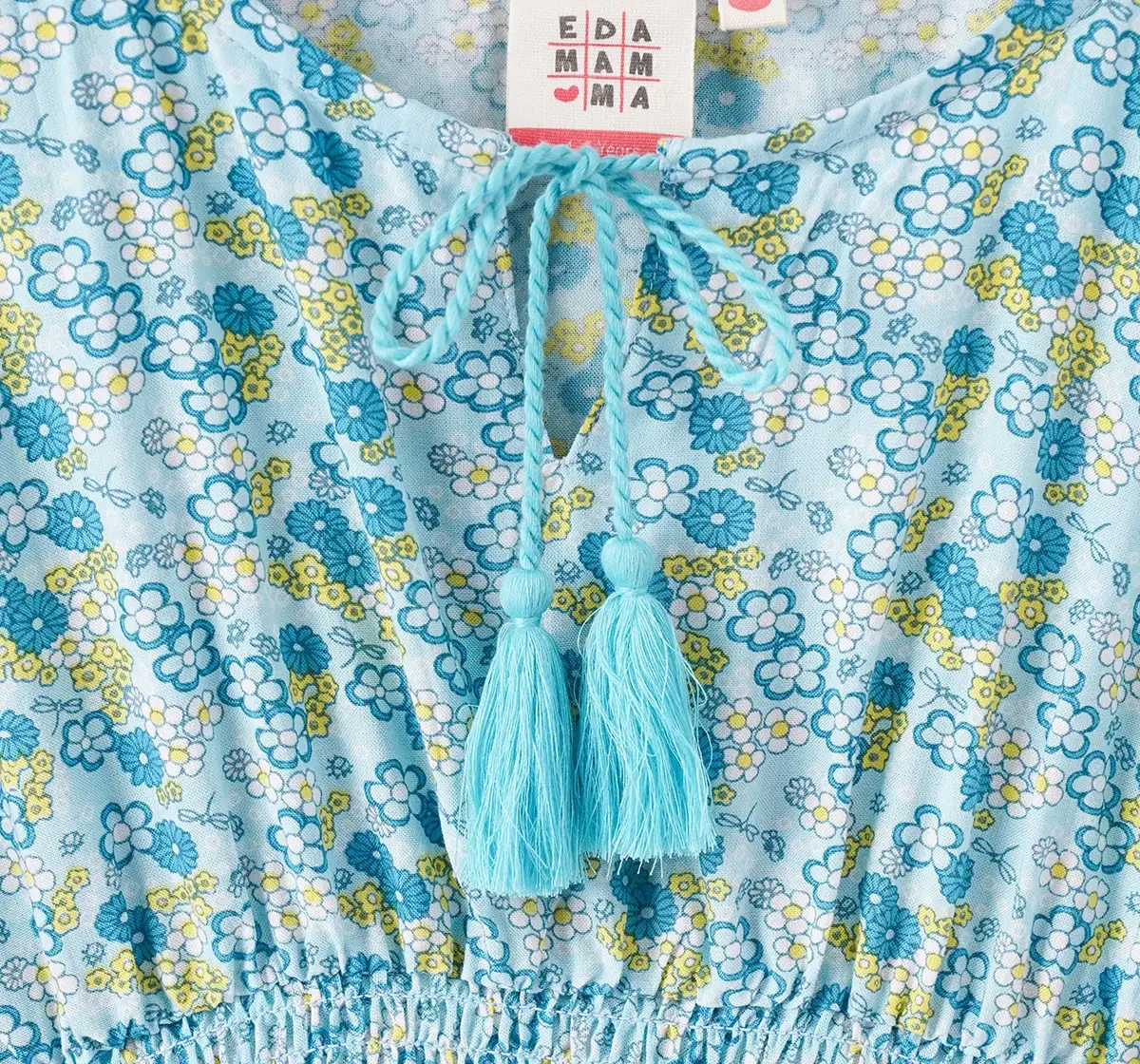 Girls Floral Print Kimono Dress