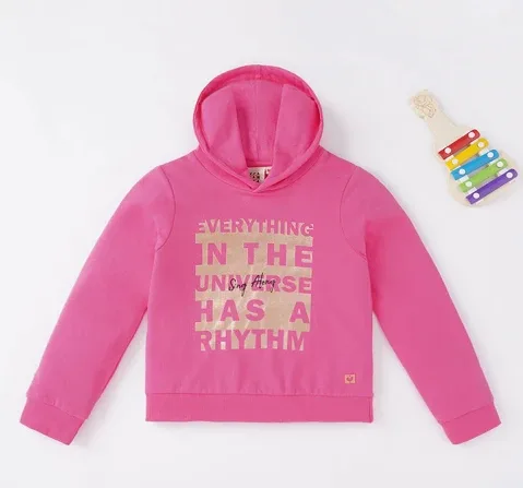 Girls Foil Print Hoodie