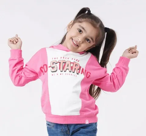 Girls Hoodie With Chest Print