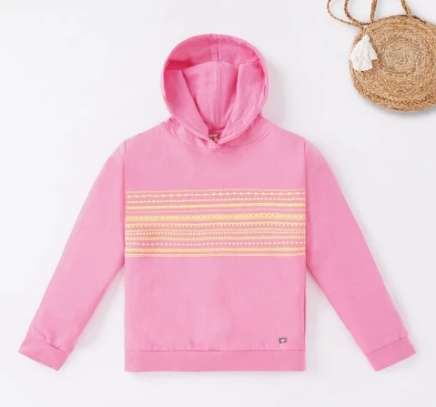 Girls Chest Print Hoodie