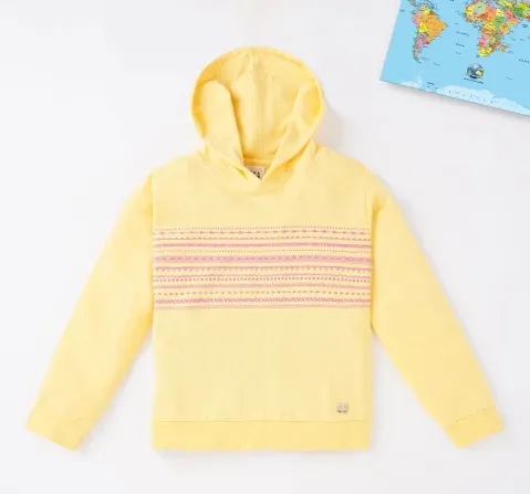 Girls Chest Print Hoodie