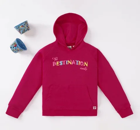 Girls Hoodie With Chest Print