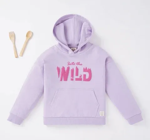 Girls Chest Print Hoodie