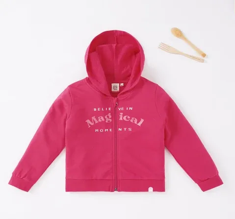 Girls Knit Jacket With A Chest Print