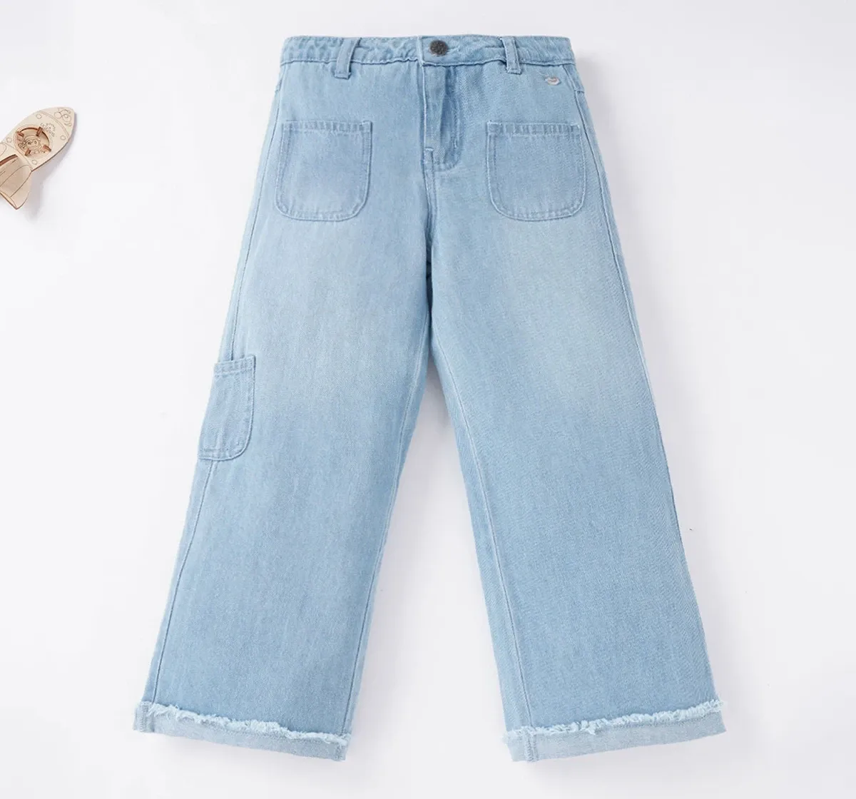 Girls Mid Wash Jeans