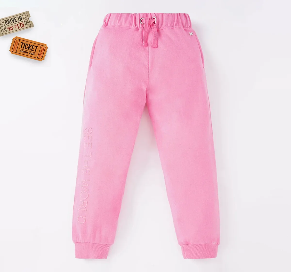 Girls Joggers With Print On Side Panel