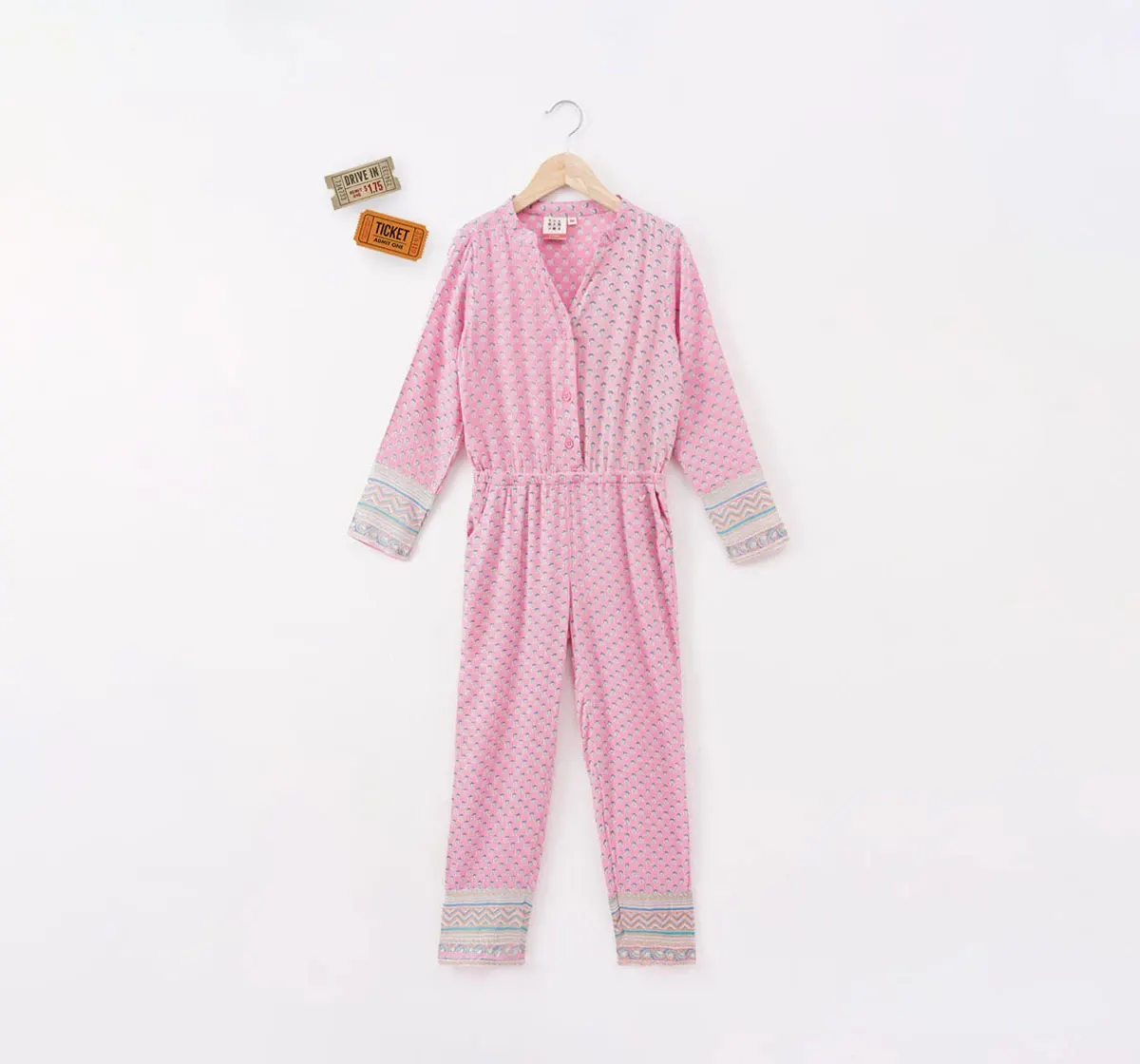 Girls Floral Printed Jumpsuit