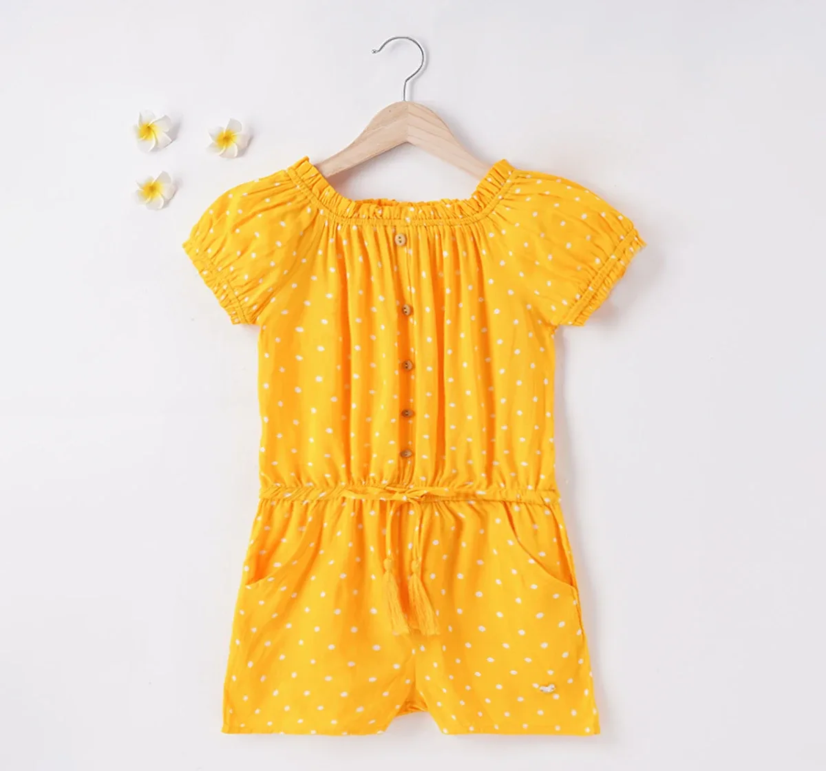 Girls Polka Printed Jumpsuit