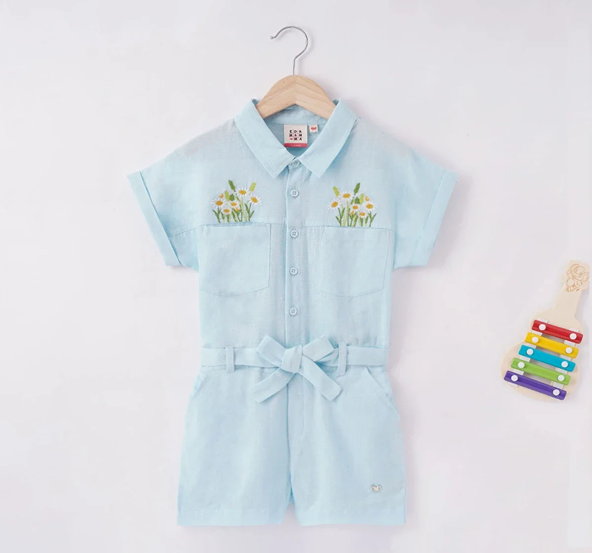 Girls Embroidered Jumpsuit
