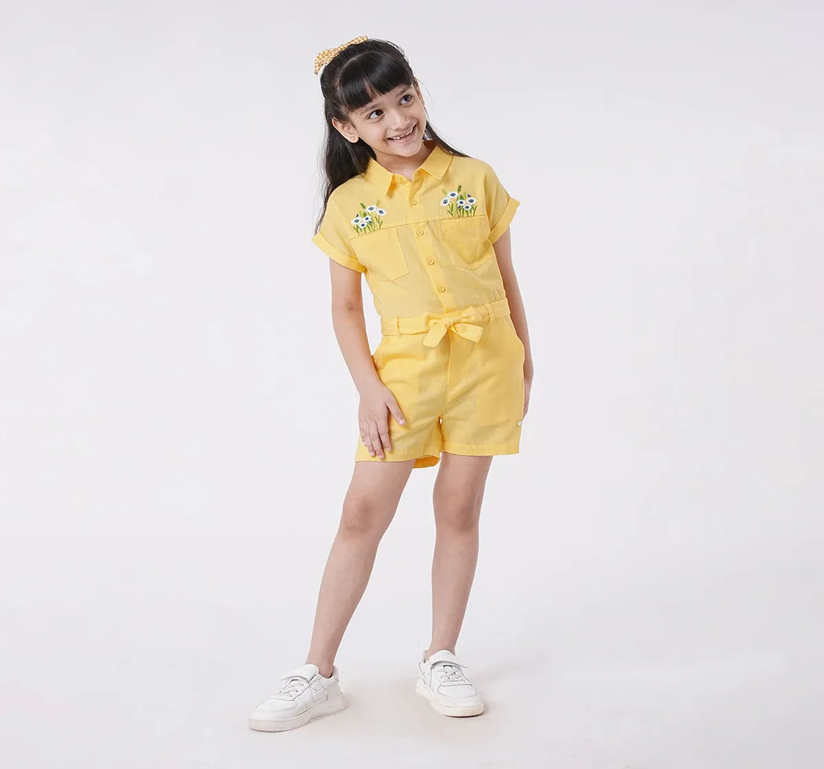 Girls Embroidered Jumpsuit