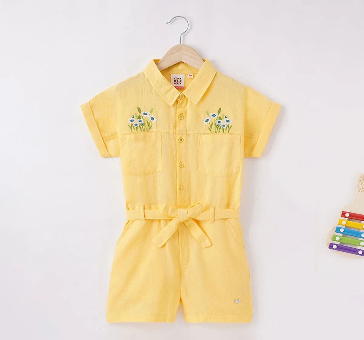 Girls Embroidered Jumpsuit