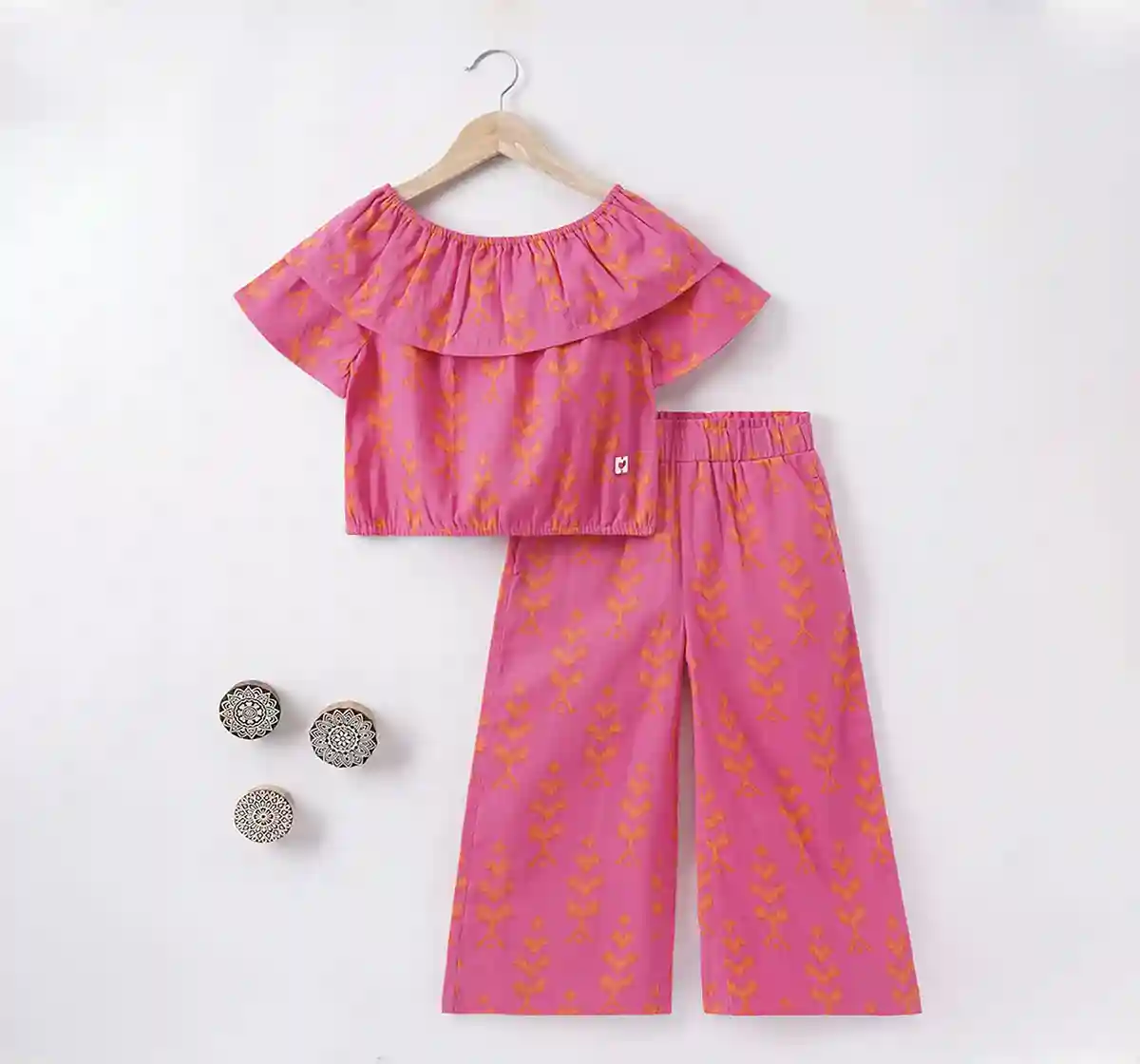 Girls Ikkat Printed Co-Ordinate Set