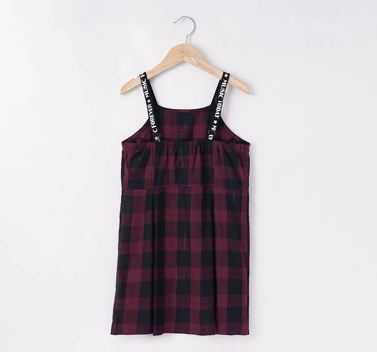 Girls Check Dress With Inner Tee