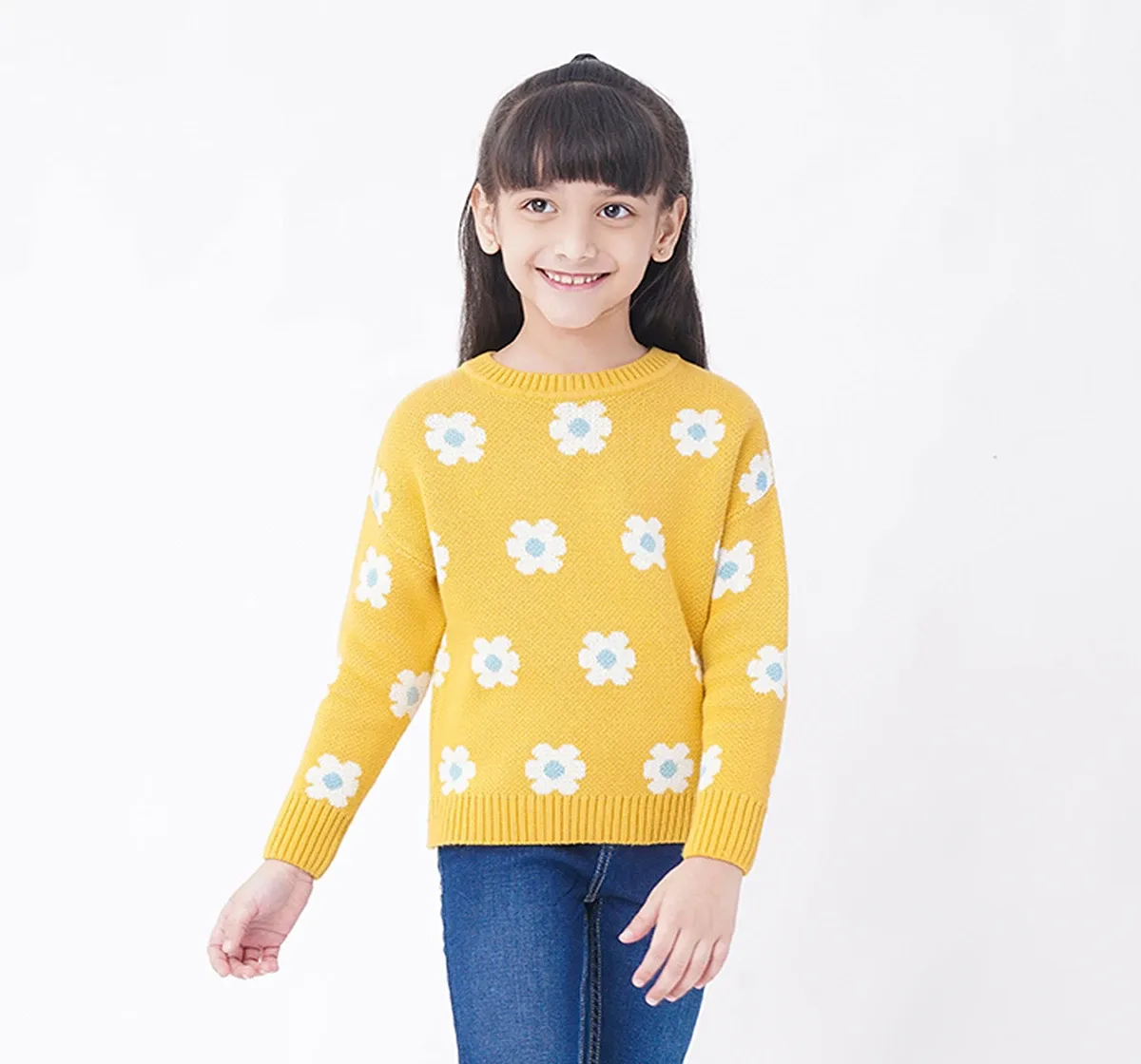 Girls Floral Sweater