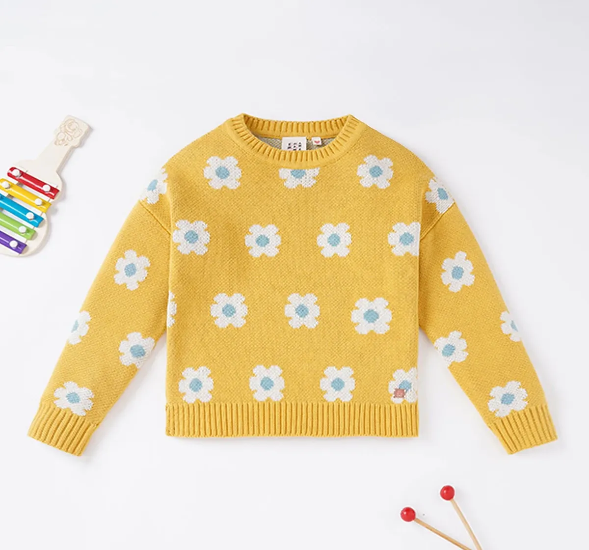 Girls Floral Sweater