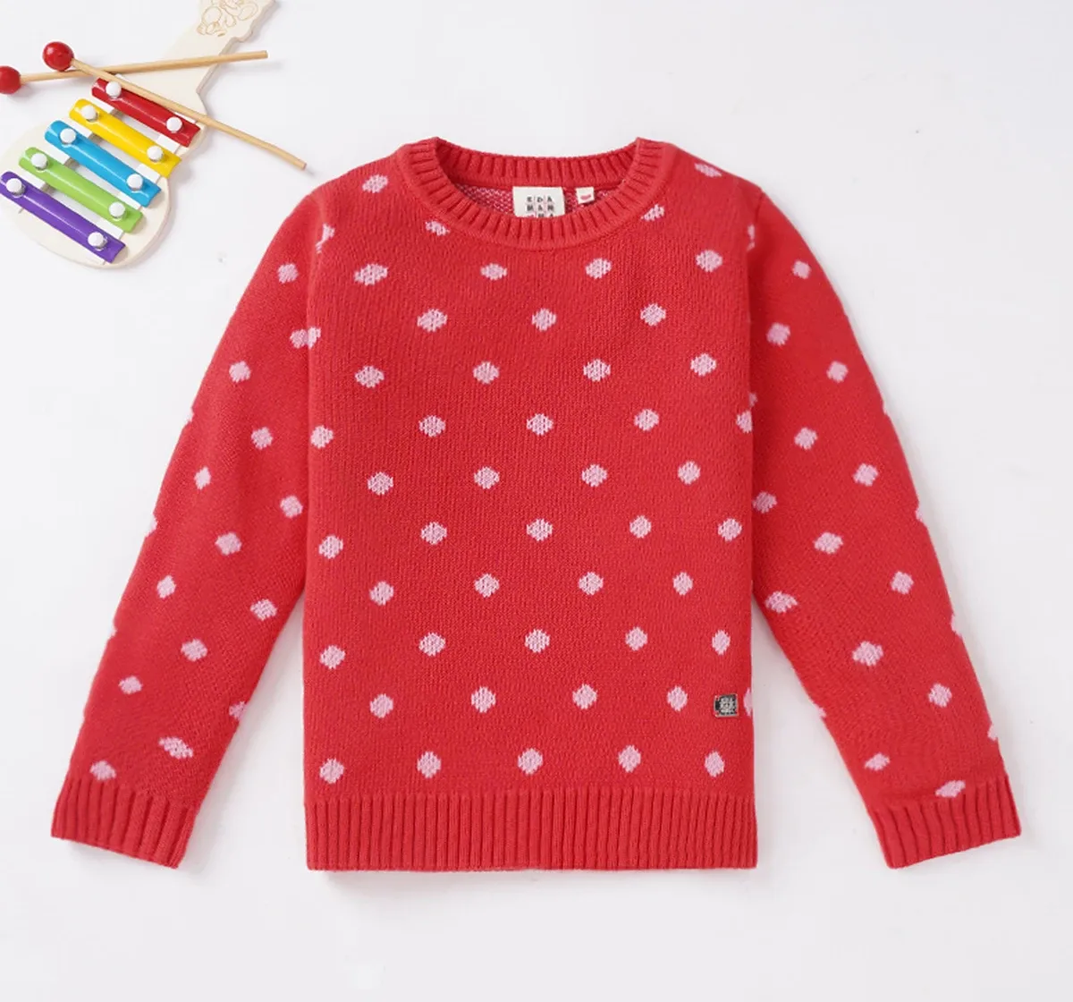 Girls Polka Design Sweater