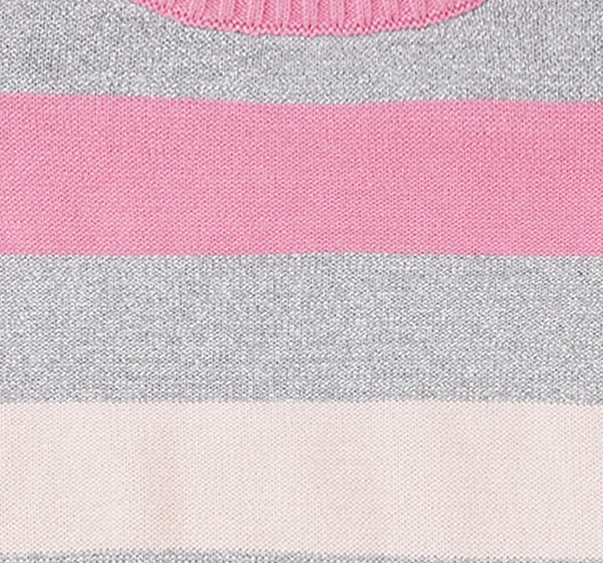 Girls Full Sleeves Crew Neck Striped Sweater
