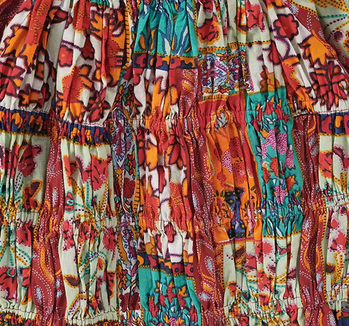 Girls Patch Work Printed Top