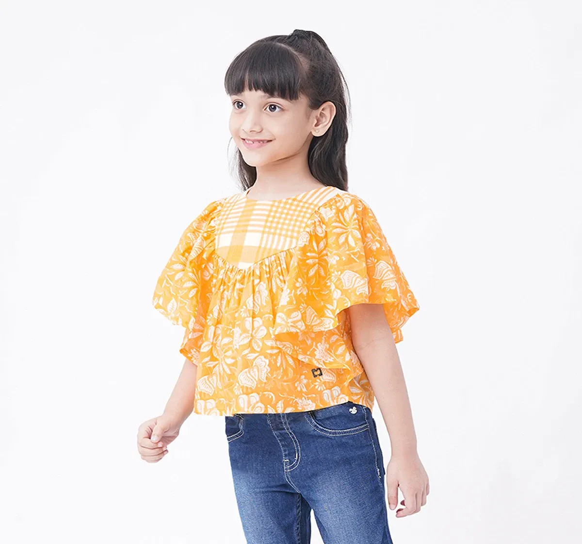 Girls Kaftan Printed Top