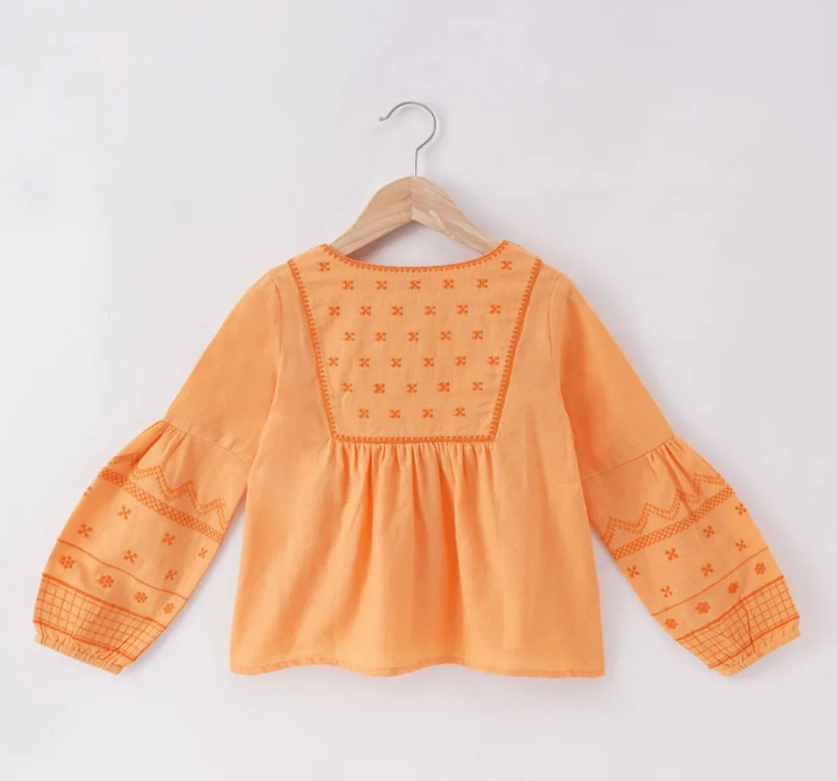 Girls Full Sleeves Embroidered Top